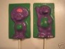 252sp Purple Dinosaur and Friend Chocolate or Hard Candy Lollipop Mold
